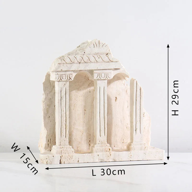 DecorBites™ Handmade Marble Medieval Sculptures and Ancient Greek Roman Temple Statue