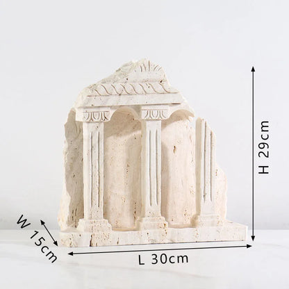 DecorBites™ Handmade Marble Medieval Sculptures and Ancient Greek Roman Temple Statue