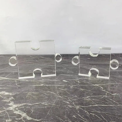 DecorBites™ Crystal Geometric Puzzle Glass Sculpture Home Decor Figurine