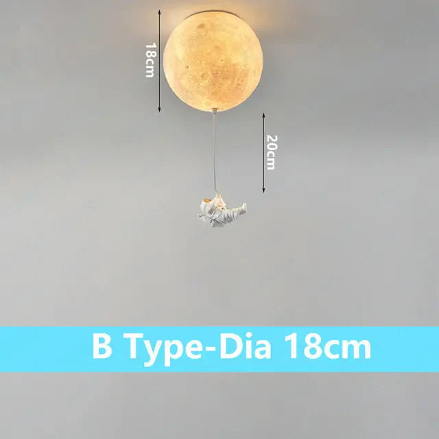 Lámpara de techo DecorBites™ Astronaut Bubble Chandelier - Lámpara de techo para dormitorio con luz de luna