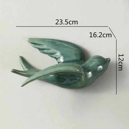 DecorBites™ Flying Bird Ceramic Wall Ornament Simulation Room Decoration Indoor Accent