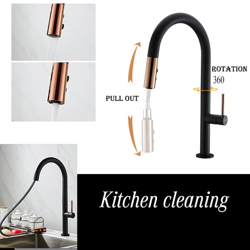 Black Modern Kitchen Faucet
