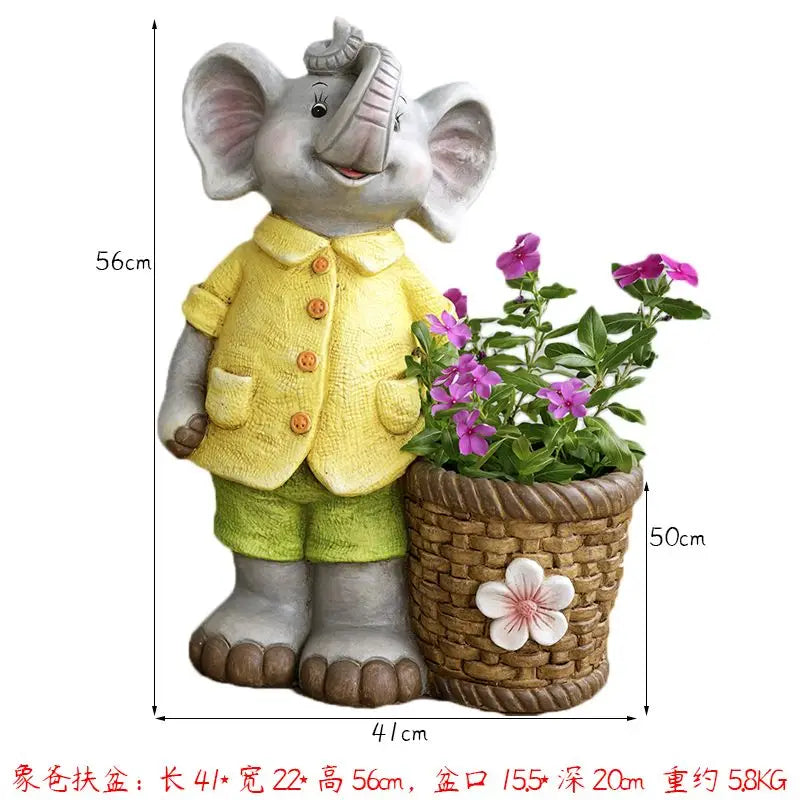 DecorBites™ Elephant Garden Decoration | Creative Animal Flower Pots for Kindergarten and Outdoor Decor