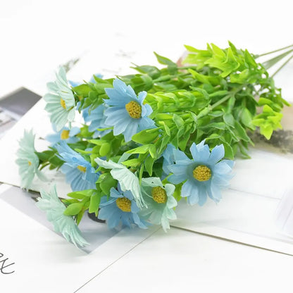 DecorBites™ Daisy Bouquet Green Plant Synthetic Flowers Set for Home Decor & Weddings