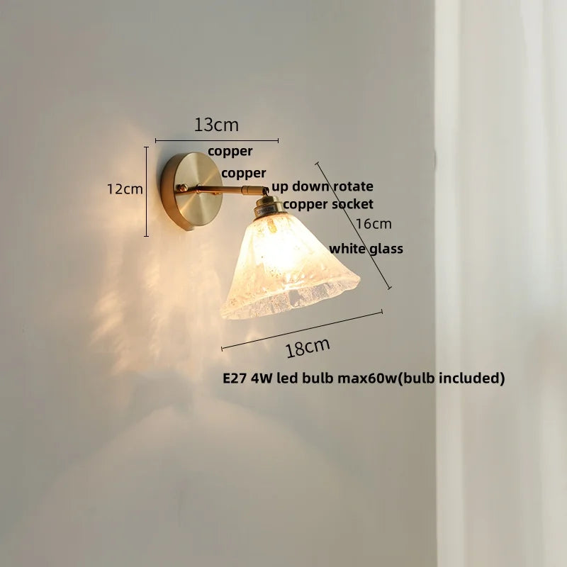 DecorBites™ Japanese Style LED Wall Sconce Glass Rotate Pull Chain Switch Stair Light