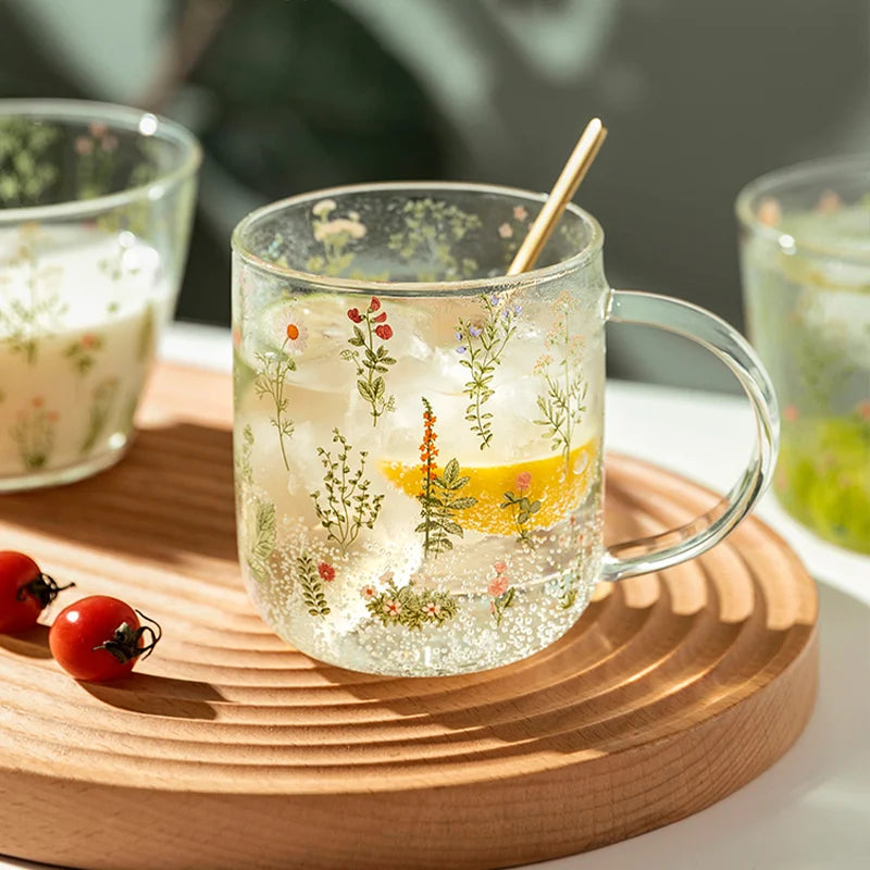 DecorBites™ Large-Capacity Glass Cup with Scale, Heat-Resistant, Cute Design - Perfect Gift