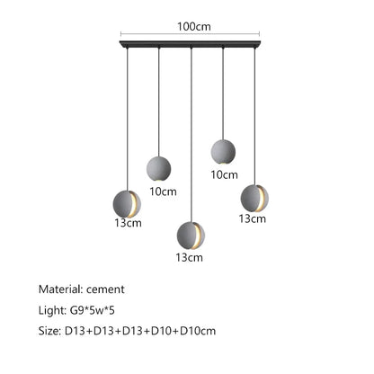 DecorBites™ Cement Planet Chandelier Hanging Lamp for Dining Room & Bedroom