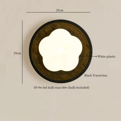 ديكوربايتس™ مصابيح حائط LED من الترافرتين الأسود لتزيين المنزل العصري ومصابيح بجانب السرير