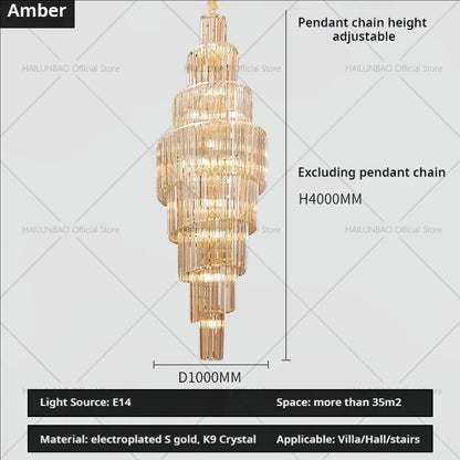 DecorBites™ Crystal Chandelier for Penthouse Villa Living Room - Modern Light Luxury Design