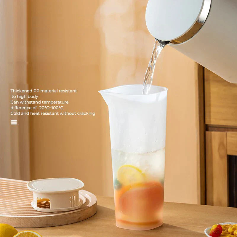 DecorBites™ Large Capacity Cold Water Bottle for Lemon Tea, Half Transparent, Low Temperature Resistant