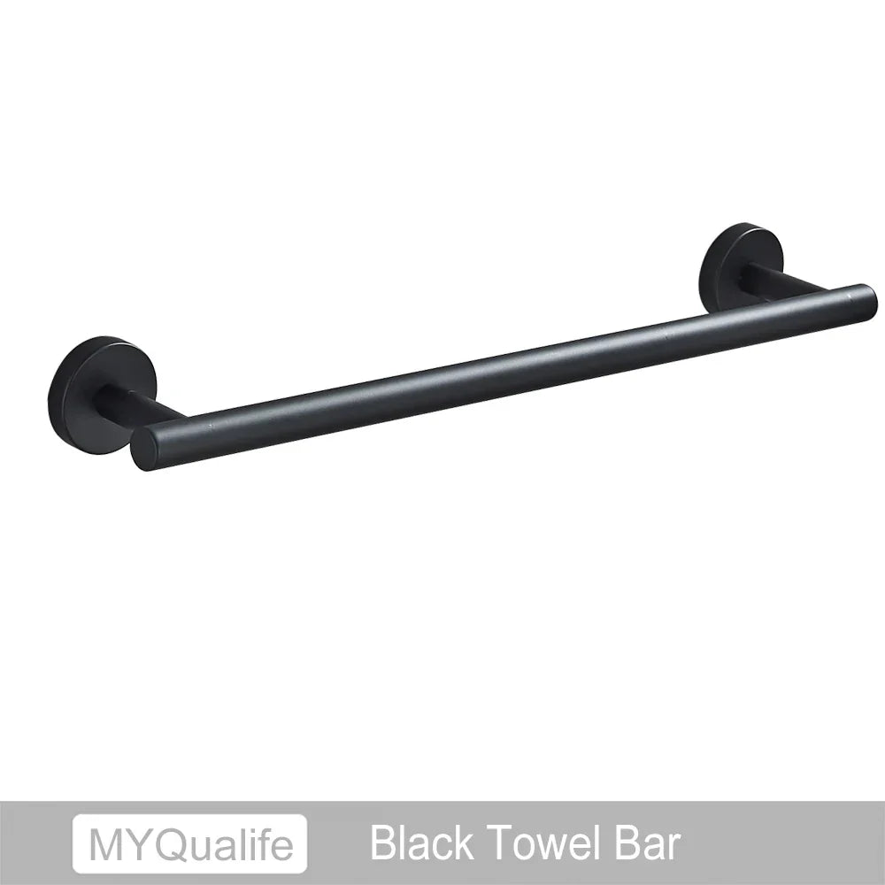 DecorBites™ Brushed Gold Bathroom Hardware Set: Towel Bar, Paper Holder, Robe Hook