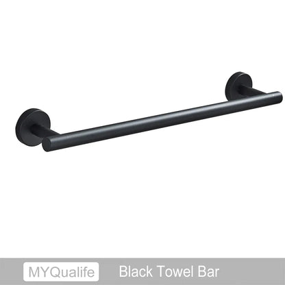 DecorBites™ Brushed Gold Bathroom Hardware Set: Towel Bar, Paper Holder, Robe Hook
