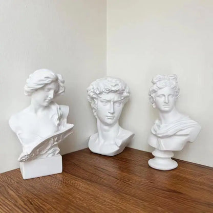 DecorBites™ David Statue Head Sculpture Mini Gypsum Resin Art Craft Home Decor