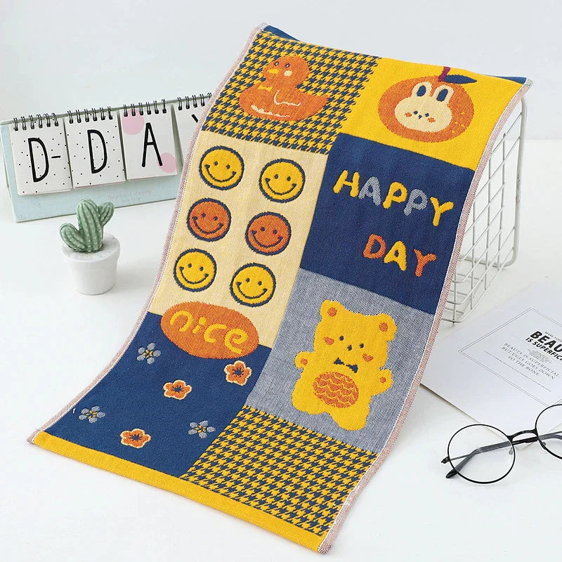 Toalla de Mano de Gasas de Algodón Decorbites™ Kawaii Gatos de Dibujos Animados - Juego de 3