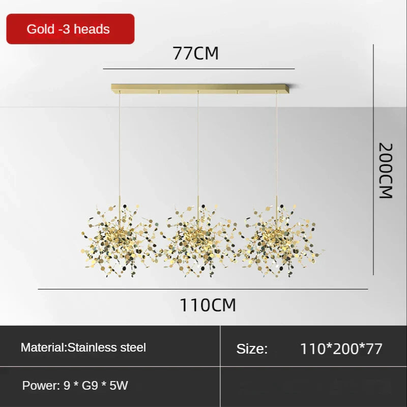 DecorBites™ Leaf Sequin Ceiling Chandelier for Modern Living Room, Restaurant, Bar, or Dining Table