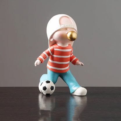 DecorBites™ Boys Sports Statues: Basketball, Football, Skateboarding. Children's Decor, Gifts, Sculpture.