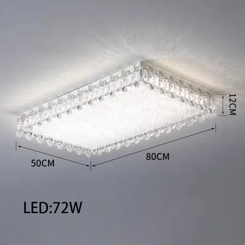 DecorBites™ Crystal LED Ceiling Chandelier: Modern Dimmable Lighting Fixture for Stylish Home Decor