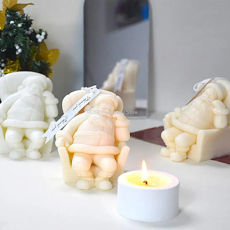 Santa Claus Silicone Candle Mold Diy Handmade Aromatherapy Candle Gypsum Craft Christmas Present