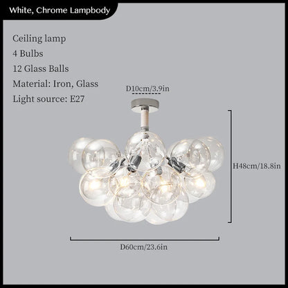 DecorBites™ Glass Balls Ceiling Pendant Lights Minimalist Living Room Chandelier Shop Bar Decor