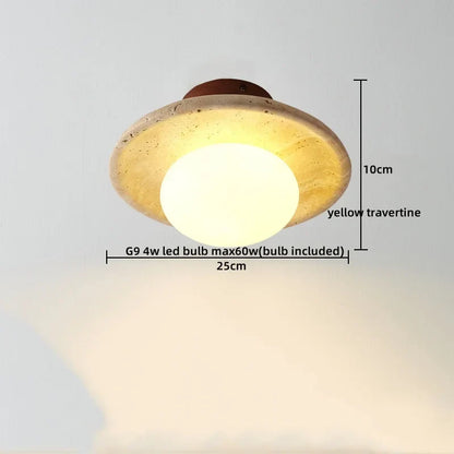 DecorBites™ LED Ceiling Lamp Yellow Travertine - Nordic Acrylic Light for Living Room