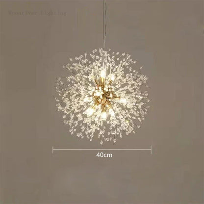 DecorBites™ Dandelion Crystal Chandelier: Modern Nordic Style LED Pendant Light for Living Room