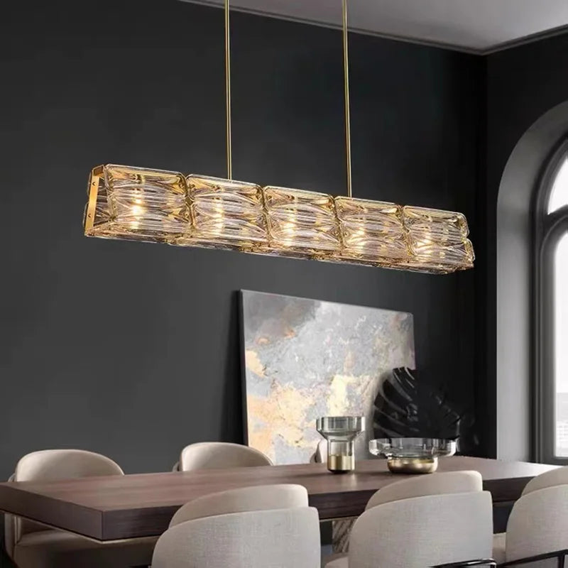 DecorBites™ LED Glass Pendant Light Dimmable Chandelier Kitchen Island Decor