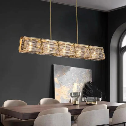 DecorBites™ LED Glass Pendant Light Dimmable Chandelier Kitchen Island Decor