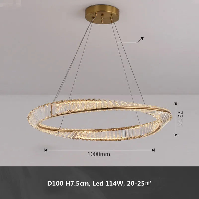 DecorBites™ Gold Metal LED Dimmable Ceiling Light with K9 Crystals