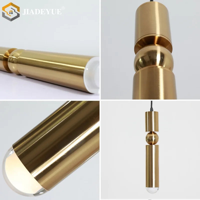 DecorBites™ Golden LED Chandelier for Modern Minimalist Living Room, Bedroom, Dining Room