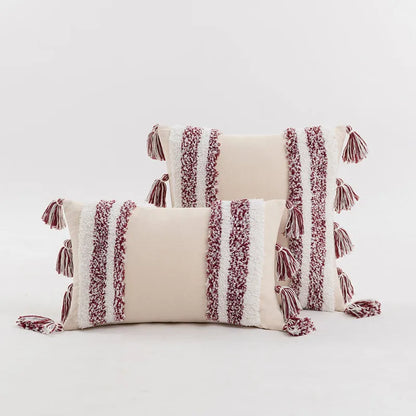 غطاء وسادة منقوش مخطط باللون الأزرق والرمادي من DecorBites™ مقاس 45×45 سم/30×50 سم لتزيين المنزل