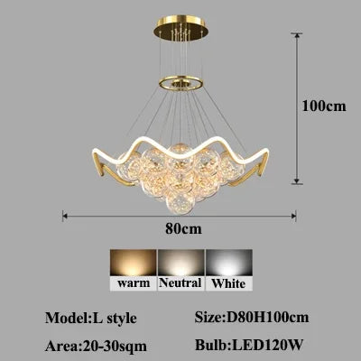 DecorBites™ Bubble Chandeliers: Modern Dimmable LED Pendant Lights for Home Decor