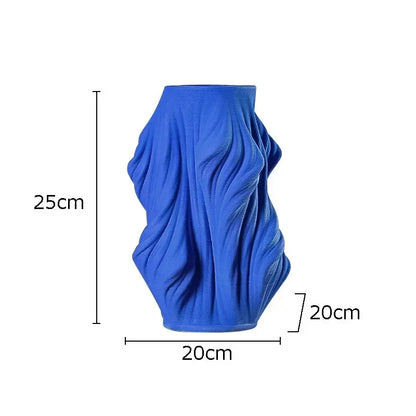 DecorBites™ Ceramic Vase with Artificial Flowers for Desk Decoration and Room Aesthetics