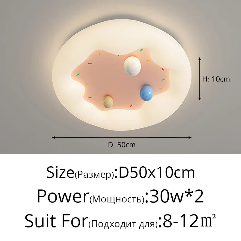 ديكوربايتس™ - ثريا غرفة الأطفال مع جهاز تحكم عن بعد وإضاءة سقف قابلة للتعتيم