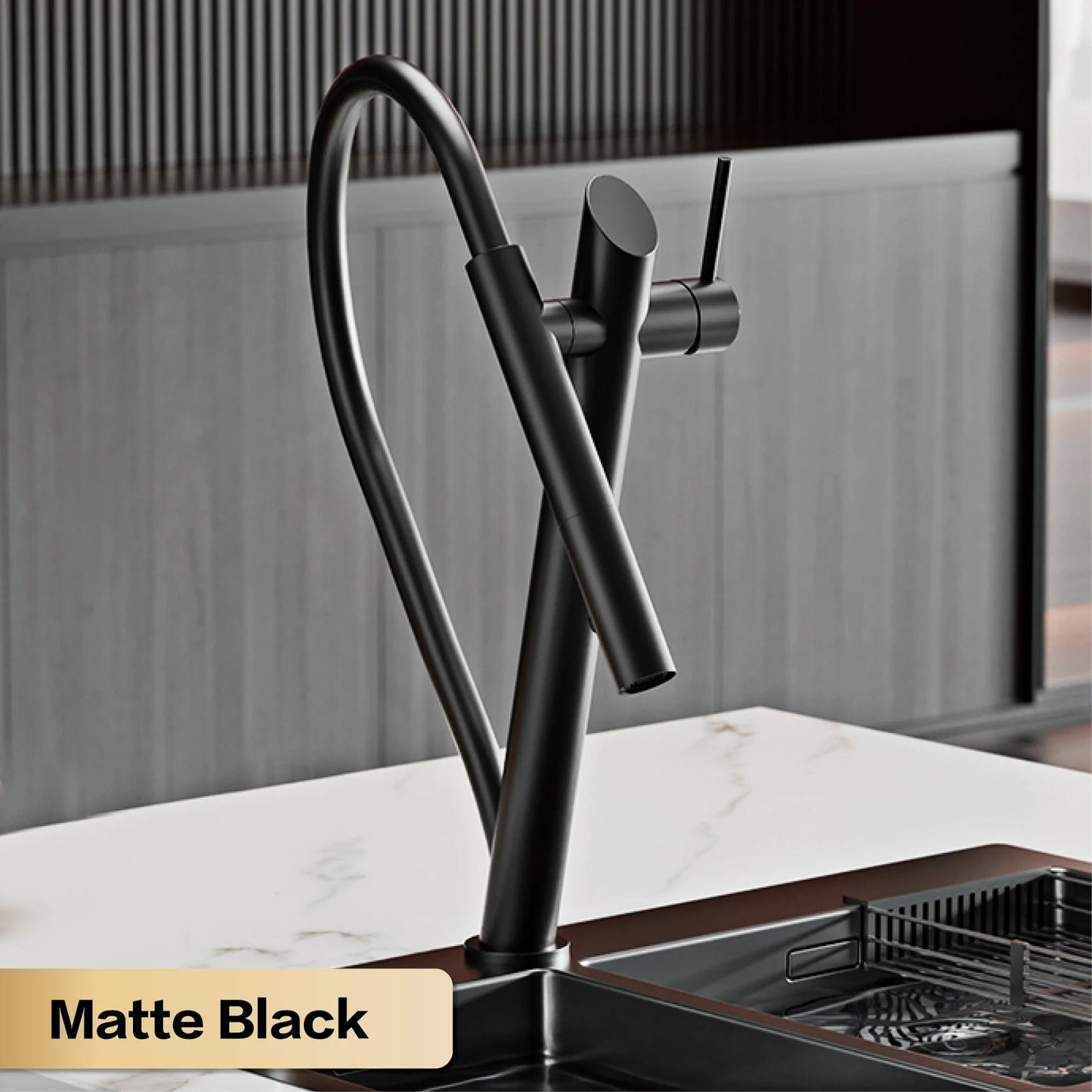 Kitchen Faucet Black Pull-Out Design