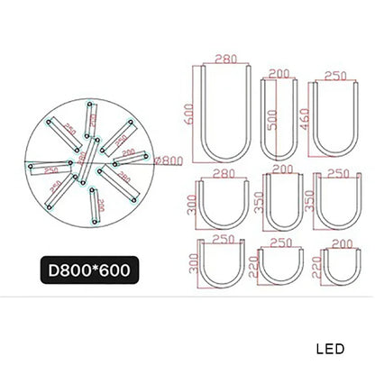 DecorBites™ LED U Shape Chandelier Pendant Lamp Dimmable Ceiling Light