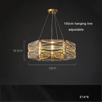 DecorBites™ LED Glass Pendant Light Dimmable Chandelier Kitchen Island Decor