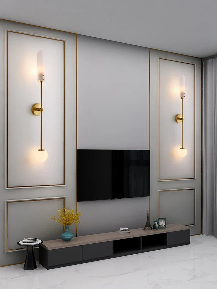 Lámpara de pared DecorBites™ de metal dorado: Lámpara de noche de estilo nórdico para dormitorio o sala de estar moderna