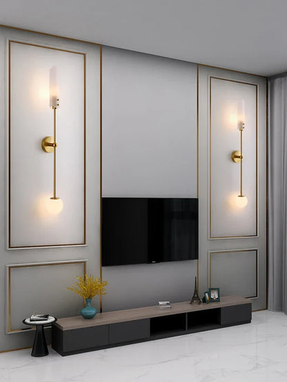 Lámpara de pared DecorBites™ de metal dorado: Lámpara de noche de estilo nórdico para dormitorio o sala de estar moderna