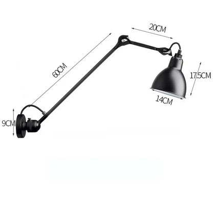 DecorBites™ Industrial Iron Swing Arm Wall Lamp for Bedroom, Living Room, Office Decor