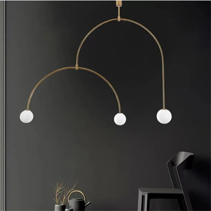 DecorBites™ Black & Gold Minimalist Iron Chandelier - Modern Nordic Design Lighting