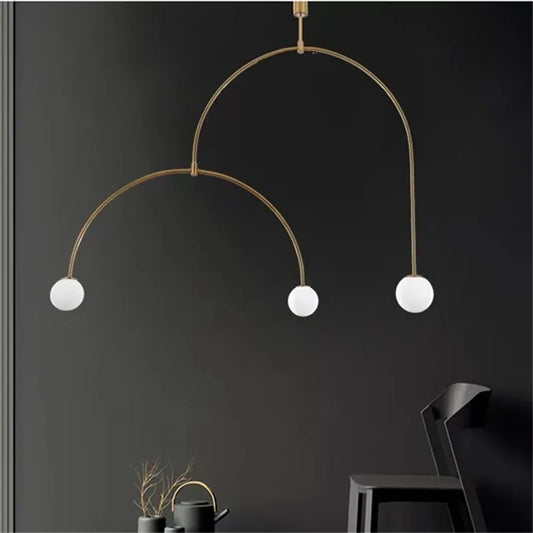DecorBites™ Black & Gold Minimalist Iron Chandelier - Modern Nordic Design Lighting