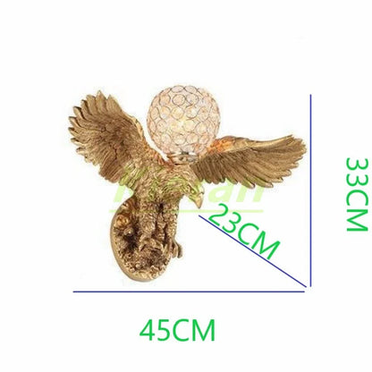 DecorBites™ Eagle Crystal LED Wall Lamp for Nordic Modern Style Bedrooms & Living Rooms