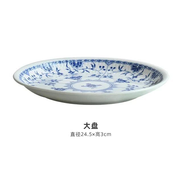 DecorBites™ Blue-and-White Ceramic Dining Set