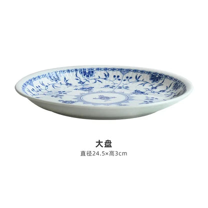 DecorBites™ Blue-and-White Ceramic Dining Set