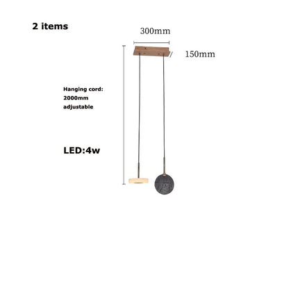 DecorBites™ Deco Wood & Marble LED Chandelier for Dinning Room