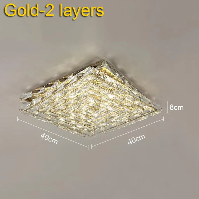 DecorBites™ Crystal Ceiling Lamp: Modern Minimalist Indoor LED Lighting for Living Room, Dining & Bedroom
