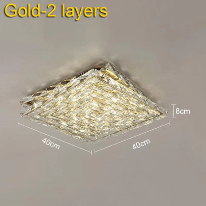 DecorBites™ Crystal Ceiling Lamp: Modern Minimalist Indoor LED Lighting for Living Room, Dining & Bedroom