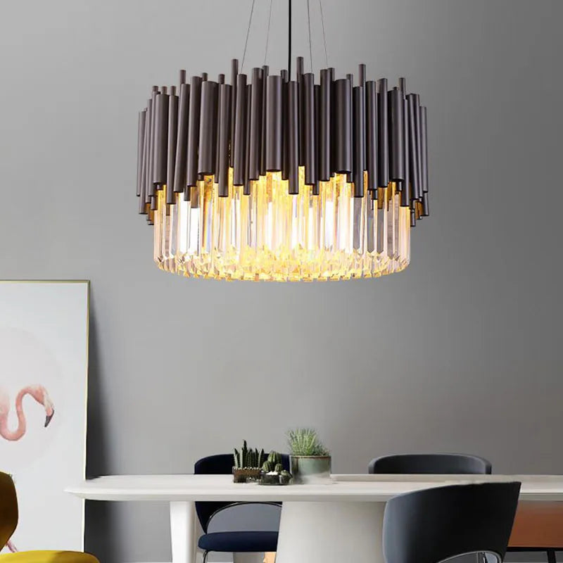 DecorBites™ Crystal Chandelier: Modern Luxury Lighting for Elegant Living and Dining Rooms