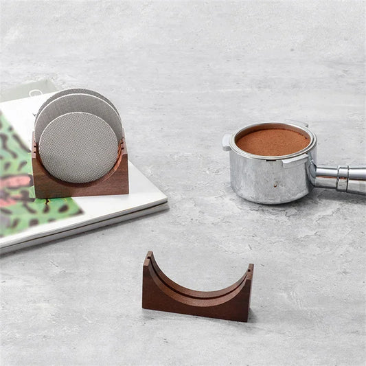 DecorBites™ Espresso Filter Screen Holder Wooden Stand for Portafilter Puck Screens