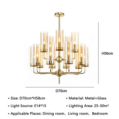 DecorBites™ American Lustre Glass Chandelier LED Pendant Light Fixture